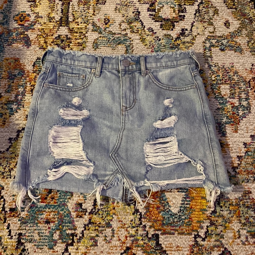Express Mini Skirt With Rips